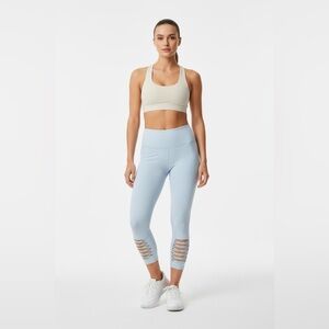 Yogalicious Light Blue High Waist Cutout Leggings Size Medium